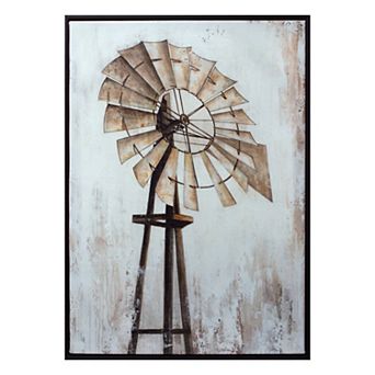 Framed Windmill Canvas Print 28" Inches