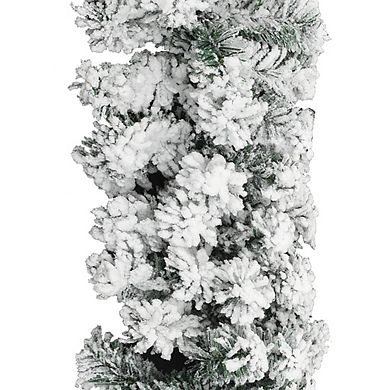 Pvc Christmas Garland With Flocked Snow, Green, Enhance Your Holiday Ambiance With Spectacular Décor