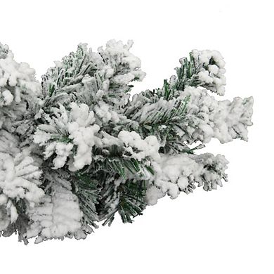 Pvc Christmas Garland With Flocked Snow, Green, Enhance Your Holiday Ambiance With Spectacular Décor