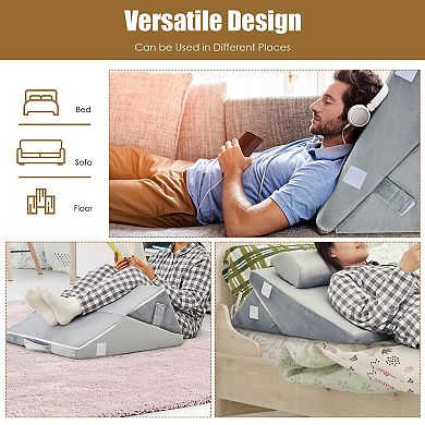 Adjustable Memory Foam Incline Pillow With Head Support For Sleeping Reading