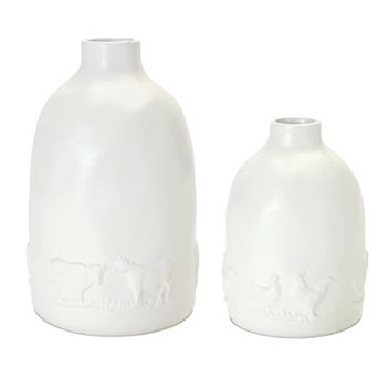 Ceramic Farm Animal Vase (Set Of 2)