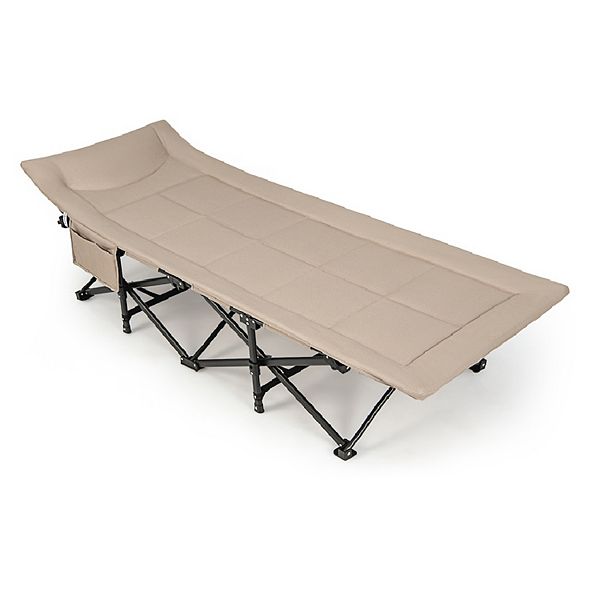 Folding Camping Cot With Carry Bag Cushion And Headrest