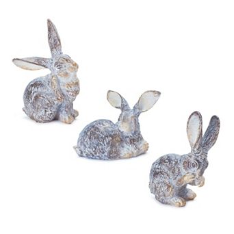 Garden Rabbit Figurine (set Of 3)