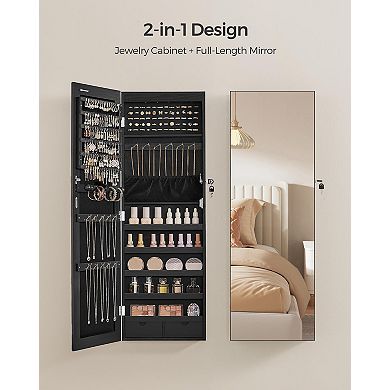 Wall-mounted Jewelry Armoire Cabinet with 6 LEDs