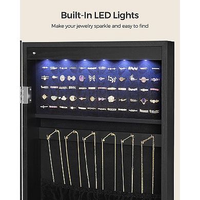 Wall-mounted Jewelry Armoire Cabinet with 6 LEDs