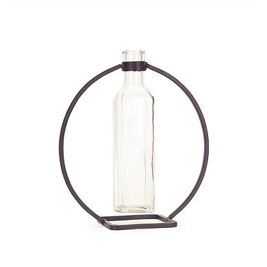 Modern Hanging Bottle Vase In Circle Stand (set Of 4)