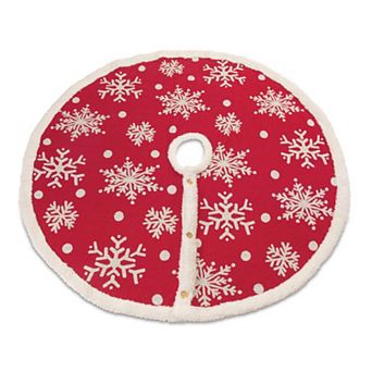 Red Woven Snowflake Tree Skirt 48"d