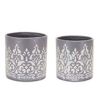 Ornate Metal Planter (set of 2)