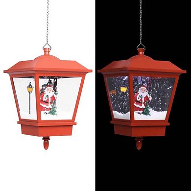 Christmas Hanging Led Light Lamp With Santa, Red, Easy Hanging, Festive Snowfall Delight
