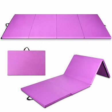 8 X 4 Feet Folding Gymnastics Tumbling Mat-Purple
