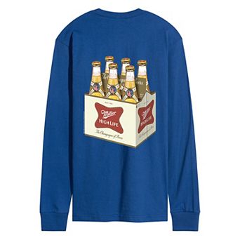 Men's Miller High Life 6 Pack Bottles Long Sleeve Graphic Tee