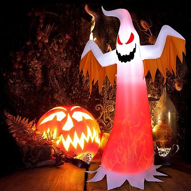 8 Feet Halloween Inflatable Ghost With Rotatable Flame Led Lights