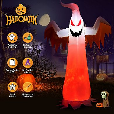 8 Feet Halloween Inflatable Ghost With Rotatable Flame Led Lights