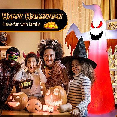 8 Feet Halloween Inflatable Ghost With Rotatable Flame Led Lights
