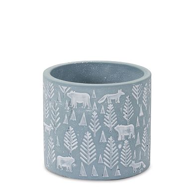 Woodland Winter Stone Planter (Set Of 2)