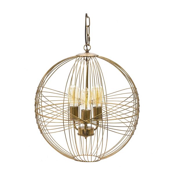 Intricate Metal Sphere Hanging Lamp 20"d