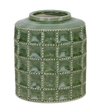 Sage Green Terra Cotta Vase 6.75"h