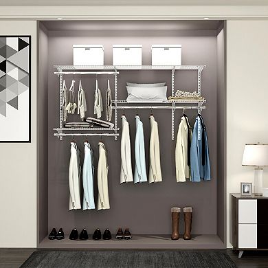 Custom Closet Organizer Kit 3 to 5 Feet Wall-Mounted Closet System with ...