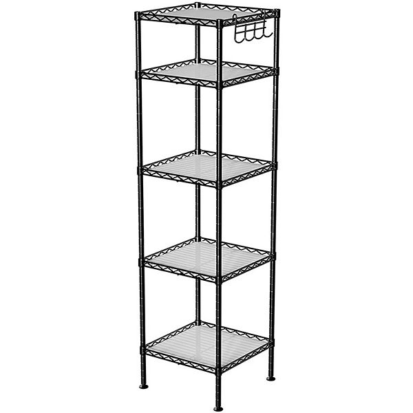 Bathroom Shelf, Storage Rack For Small Space, With 5 Pp Sheets