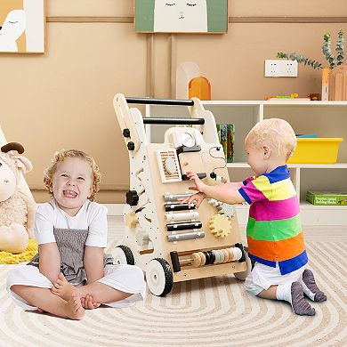 Wooden Baby Walker With Height Adjustable Handles