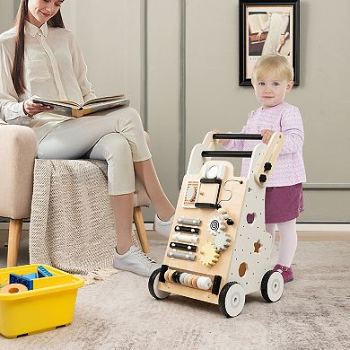 Wooden Baby Walker With Height Adjustable Handles