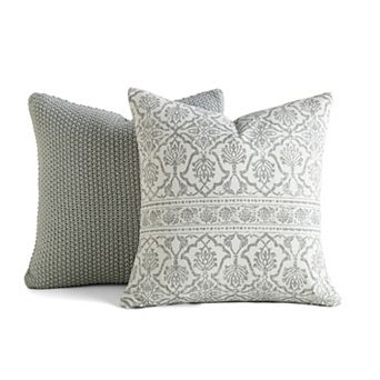 Urban Loft's 2-pack Decor Throw Pillows Seed Stitch Knit With Cotton Patterns In Antique Floral