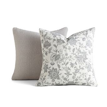 Urban Loft's 2-pack Decor Throw Pillows Seed Stitch Knit With Cotton Patterns In Antique Floral