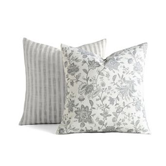 Urban Loft's 2-pack Yarn-dyed Patterns Decor Throw Pillows In Yarn-dyed Bengal Stripe/ Solid