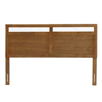 LuxenHome Farmhouse Double Panel Wood Headboard, Queen