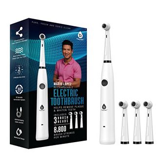 Mario Lopez Usb Rechargeable Electric Toothbrush With 3 Brush Heads