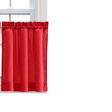 Stacey 1.5" Rod Pocket High Quality Fabric Solid Color Window Tailored Tier Pair