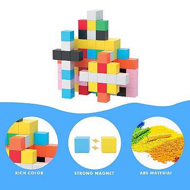 PicassoTiles 108 Piece 1.2" Cube Toy, Magnetic Puzzle, Building Block for Kid Age 3 & Up, PMC303