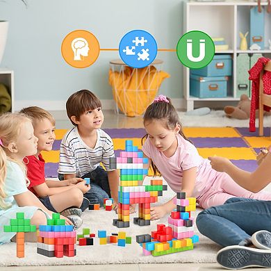 PicassoTiles 108 Piece 1.2" Cube Toy, Magnetic Puzzle, Building Block for Kid Age 3 & Up, PMC303