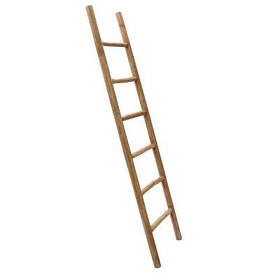 LuxenHome Rustic 6ft Decorative Blanket Ladder
