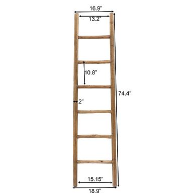 LuxenHome Rustic 6ft Decorative Blanket Ladder