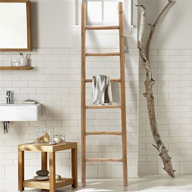 LuxenHome Rustic 6ft Decorative Blanket Ladder