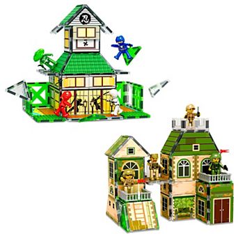 PicassoTiles 102 pc Ninja & Troop Themed, Magnetic Tiles Building Blocks for Kids, Magnet for Kids 3+
