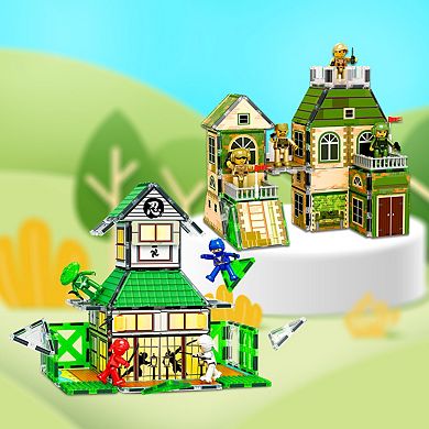 PicassoTiles 102pc Ninja & Troop Themed, Magnetic Tiles Building Blocks for Kids, Magnet for Kids 3+