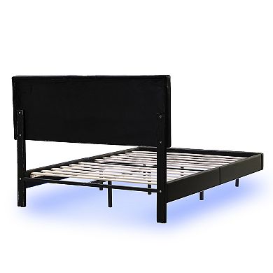 Merax Modern Upholstered Platform Bed Frame