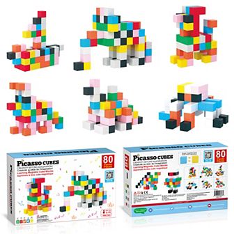PicassoTiles 80 pc Magnetic Blocks, Magnetic Building Blocks for Kids, Magnet Toy for Kids 3+