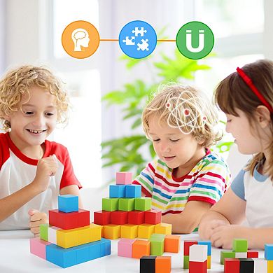 PicassoTiles 80 PC Magnetic Blocks, Magnetic Building Blocks for Kids, Magnet Toy for Kids 3+