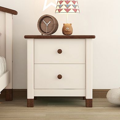 Merax Wooden Nightstand With Two Drawers