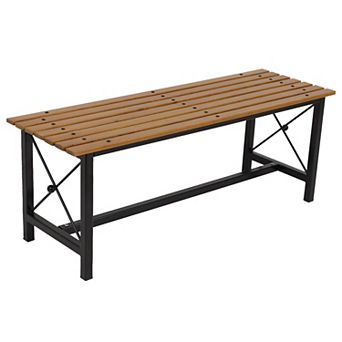 Sunnydaze 17.75" European Chestnut Patio Dining Bench