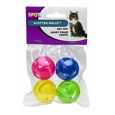 Spot Slotted Balls With Bells Inside Cat Toys - 4 Pack