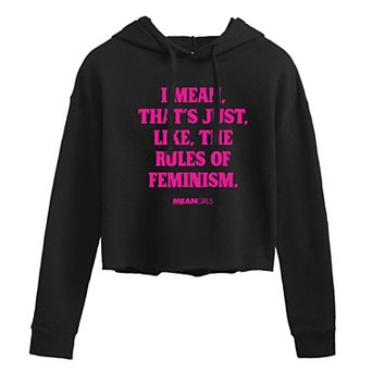 Juniors' Mean Girls Rules Of Feminism Cropped Hoodie