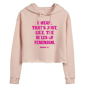 Juniors' Mean Girls Rules Of Feminism Cropped Hoodie