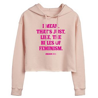 Juniors' Mean Girls Rules Of Feminism Cropped Hoodie