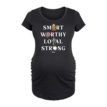 Disney's Beauty and the Beast Maternity Smart Worthy Loyal Graphic Tee