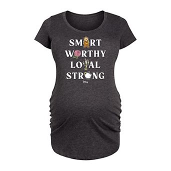 Disney's Beauty and the Beast Maternity Smart Worthy Loyal Graphic Tee