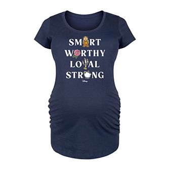 Disney's Beauty and the Beast Maternity Smart Worthy Loyal Graphic Tee